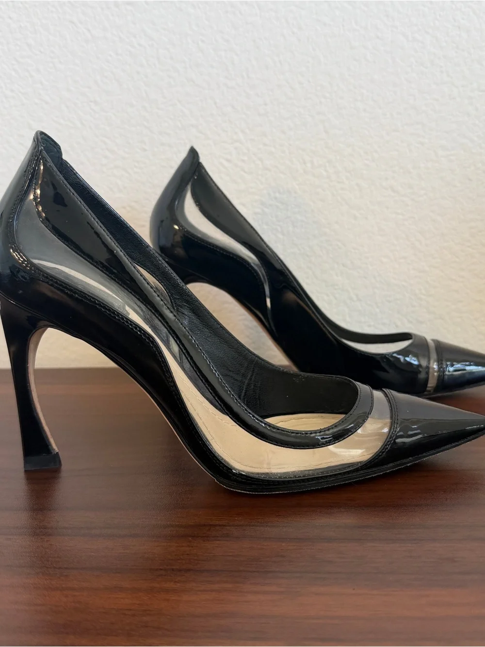 Dior Black Patent Pointed-Toe Pumps